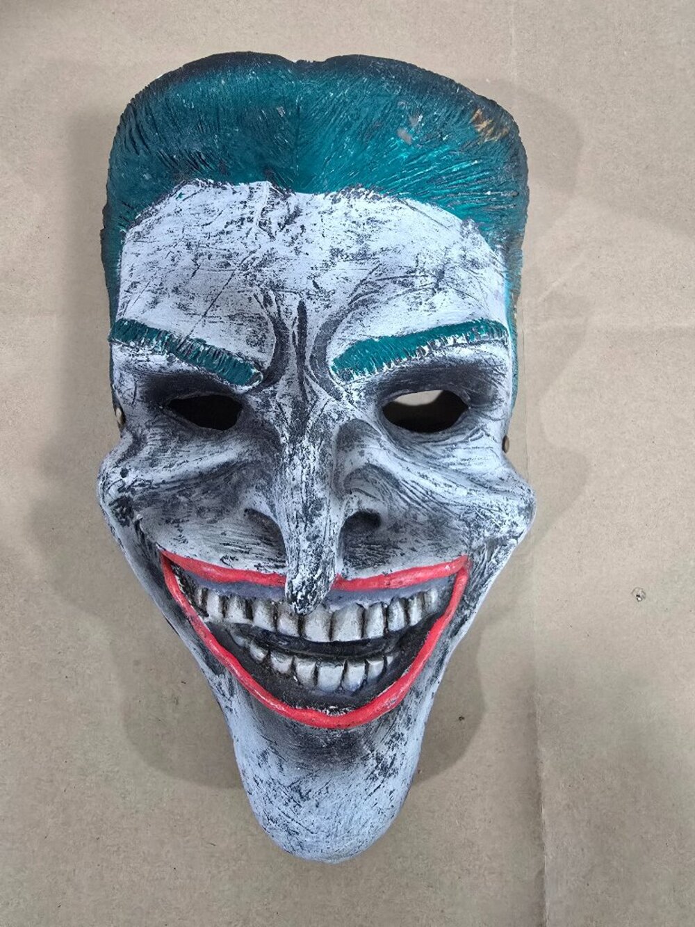 Handmade Resin Batman Joker Creepy Smile Halloween Mask